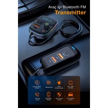 Özgürce Hızlı Şarj ve Rgb LED Işıklı Araç Fm Transmitter, 6 USB Port, 30W Güç