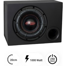 Özgürce 1000W Rms 20CM Kabinli Subwoofer, Güçlü ve Derin Bas Sesli Müzik Keyfi