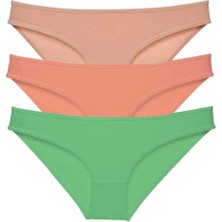 Giyim 3 Adet Süper Eko Set Likralı Kadın Slip Külot Ten Pudra Yeşil