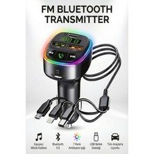 Özgürce Yüksek Hızlı Araç Şarj Cihazı, 3 USB Port, Bluetooth Fm Transmitter