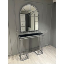 Normadia Modern 80X100 cm Kafes Ayna ve 90X30X100 cm Gümüş Dresuar Takımı