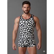 Giyim Erkek Desenli Tank Top Boxer Takımı