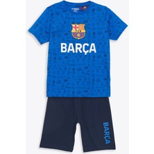 Lc Waikiki Yeni Sezon Bisiklet Yaka Barcelona Baskılı Erkek Çocuk Şortlu Pijama Takımı