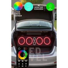 Özgürce Neon Işıklı Petek Desenli 16 cm Midrange Kapağı, Rgb Dokunmatik Kumanda (2 Takım)