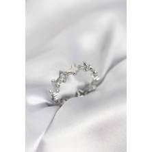 Pazarcan Gümüş Renk Model Pirinç Kadın Yüzük