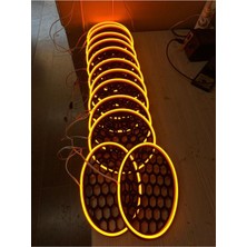 Özgürce Oval Neon Amber Turuncu LED Mıdrange Kapağı, Şık ve Parlak Tasarım