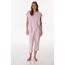 Penti Pembe Chloe Pink Kapri Pijama Takımı Kız Çocuk İçin Yumuşak Pamuklu Dokuma Özellikli