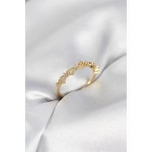 Pazarcan Zirkon Taşlı Pirinç Gold Renk Kadın Yüzük