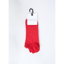 Black On Black Kırmızı Kadın Patik Çorap YMR005