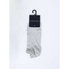 Black On Black Gri Melanj Erkek Patik Çorap MHL004