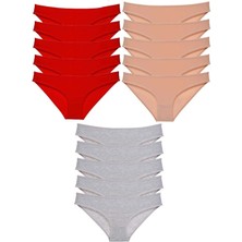 Giyim 15 Adet Süper Eko Set Likralı Kadın Slip Külot 513