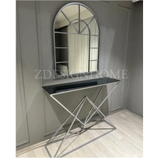 Normadia Şık 80X100 cm Ayna ve 120X30X90 cm Gümüş Dresuar Takımı