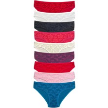 Giyim 9 Adet Önü Dantelli Transparan Kadın Slip Külot S119