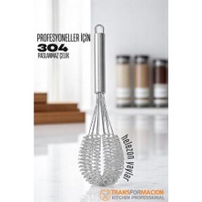 Rivera Ieg™ Helezon Yaylı Çırpıcı 304 Paslanmaz Çelik Makarna Çırpıcı Çırpma Teli