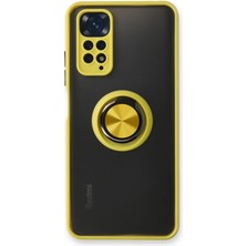Storozde Newface Xiaomi Redmi Note 11 Kılıf Montreal Yüzüklü Silikon Kapak - Sarı