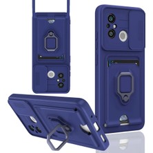 Storozde Newface Xiaomi Redmi 12C Kılıf Zuma Kartvizitli Yüzüklü Silikon - Lacivert