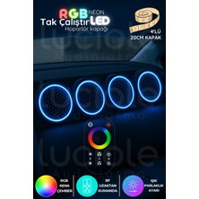 Özgürce Renkli Neon LED Hoparlör Kapağı Seti, 4'lü, Rf Kumandalı, 20CM, 12V-24V
