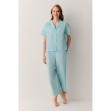 Suwen Minty Gömlek Yaka Pijama Takımı