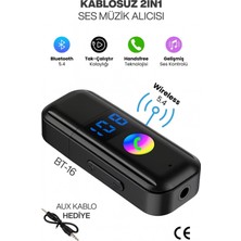 Özgürce 2-In-1 Bluetooth 5.4 Araç Kiti, Aux Receiver ve Ses Kontrol Özelliği
