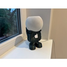 Özgürce Kişiye Özel 3D Astronot Logolu Şık Hoparlör Standı, Homepod Mini Uyumlu