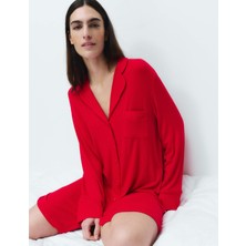 Marks & Spencer Fitilli Revere Yaka Düğmeli Gecelik