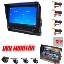 Özgürce 4 Kameralı Araç Monitörü, 12V, 64GB Destekli, Sd Kart Seti Dahil