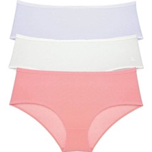 Giyim 3 Adet Kadın Yüksek Bel Bato Külot Beyaz Krem Pudra