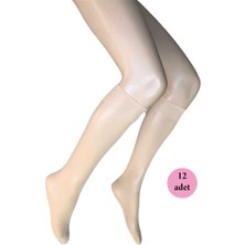 Giyim 12 Adet Parlak Dizaltı Kadın Çorap 15 Denye Ten 57