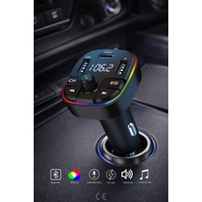 Özgürce Yüksek Ses Kaliteli Bluetooth Fm Transmitter Araç Kiti, Hızlı Şarj, Usb, Type-C