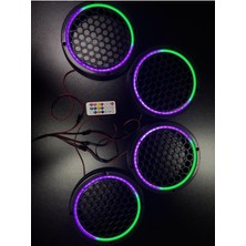 Özgürce Piksel Neon Ledli 16CM Midrange Hoparlör Kapağı 4'lü Takım ve Modül Soketli