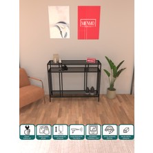 Normadia Modern Çok Raflı Kahve Köşesi, Şık Siyah Füme Cam Detaylarıyla