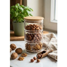 Hometarz 3 Katlı Cam Saklama Kabı Seti, Küçük Boy - 4 Parça, 200 ml