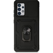 Storozde Newface Samsung Galaxy A53 5g Kılıf Pars Lens Yüzüklü Silikon - Siyah