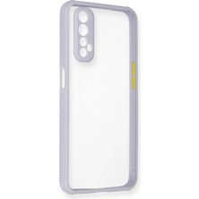 Storozde Newface Realme 7 Kılıf Miami Şeffaf Silikon - Lila
