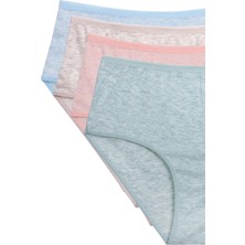 Giyim 4'lü Yeni Seri Renkli Yüksek Bel Fitilli Ribana Bato Külot Turquaz Yeşil Şeftali Pudra