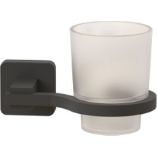 Wons Quare Black Camlı Diş Fırçalık