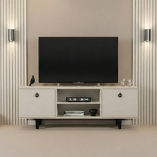 Tessa Mobilya 160 Cm Vision Tv Sehpası 55'' Tv Uyumlu Çizgi Ayaklı Geniş Depolamalı Tv Ünitesi