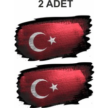 Sticker Dizayn Türk Bayrağı Sticker - Türk - Bayrak - Ay Yıldız Sticker - Araba Oto Motosiklet Karavan Cam Kask Sticker - 01969