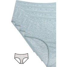 Giyim 4'lü Yeni Seri Renkli Yüksek Bel Fitilli Ribana Bato Külot Yeşil