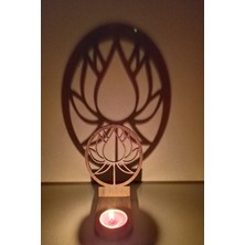 Esranın Dünyası Lotus Çiçeği Figür Kahverengi Ahşap Gölge Mumluk Projeksiyon Biblo – Mum Hediyeli Lot2 Rsprp