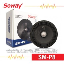 Özgürce Soway Sm-P8 20CM Midrange Kurşun Göbek Hoparlör Seti 400W 180RMS (2'li)