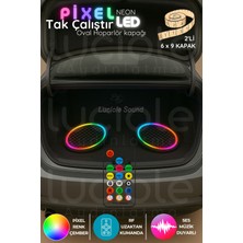 Özgürce 2'li 6x9" Oval Pixel LED Hoparlör Kapağı, Rgb Işık Efekti ve Animasyon Seti