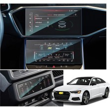 Özgürce Audi A6 2019-2024 Multimedya ve Klima Kontrol Uyumlu 3 Parça Ekran Koruyucu