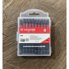 Vandor Ph3 Sac Vida Sıkma Ucu Yıldız Bits Uç Cobalt Kalın Vida Ucu 75MM 10PCS