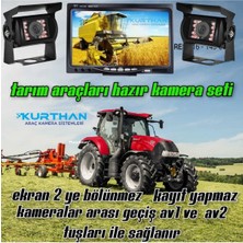 Özgürce 12X24V Uyumlu Traktör ve Biçerdöver Kamera Seti, Kayıtlı Görüntü Sistemi