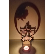 Esranın Dünyası Bankta Oturan Çift  Figür Kahverengi Ahşap Gölge Mumluk Projeksiyon Biblo – Mum Hediyeli Baçi