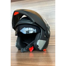 Jekai Jk-21 902 Model Güneş Vizörlü Çenededen Açılır Kask - Mat Siyah - L