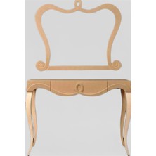 Normadia Şık Ahşap Dresuar, Kayın Ayaklı, Estetik Ayna Çerçevesi, Cnc Işlemli