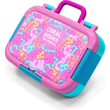 Coral High Kids Pembe Su Yeşili Harf  Desenli Paslanmaz Çelik Beslenme Kabı 39141
