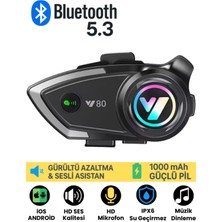 Özgürce Y80 Interkom Motosiklet Kask Kulaklık Bluetooth 5.3 Type-C Su Geçirmez Set